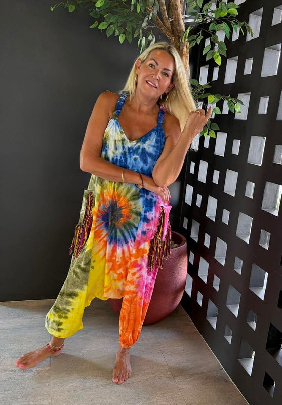 Tie Dye Fringe Jumpsuit 