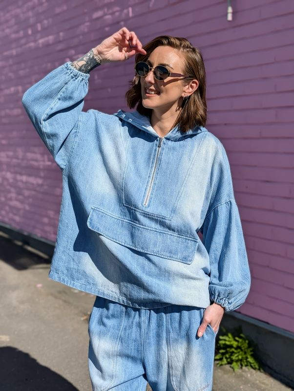 Flor Denim Hoodie