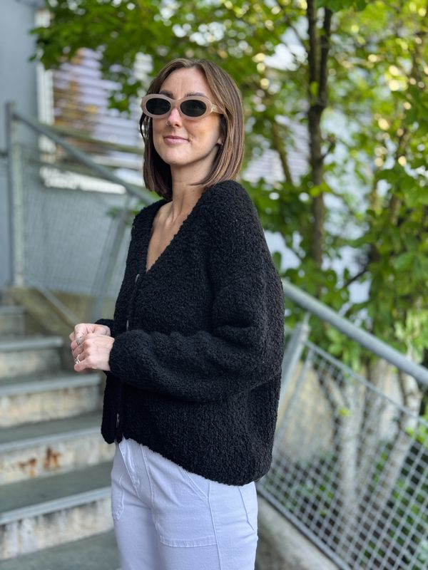 Button Bouclé Cardigan
