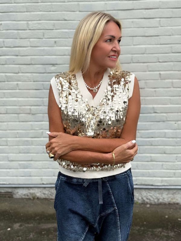 Sequin Knit Vest