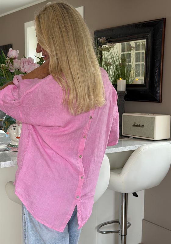 Button Linen Blouse 