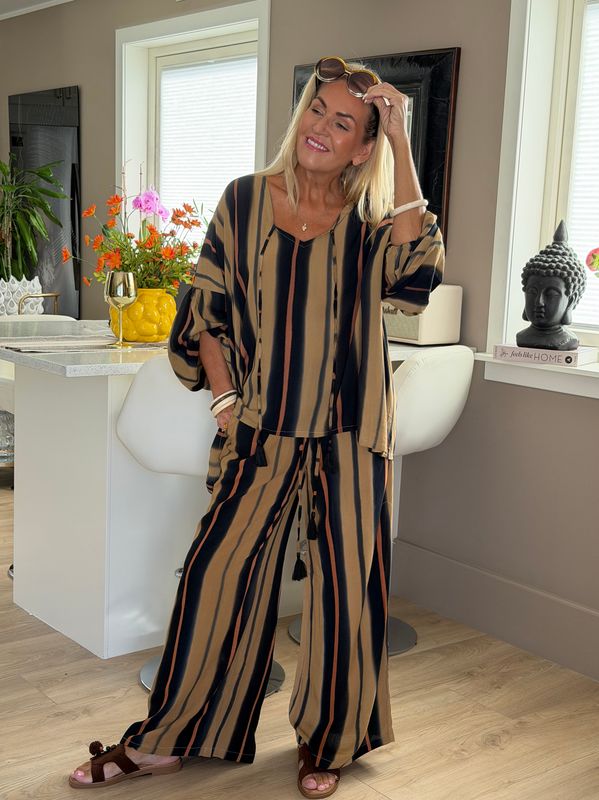 Moana Stripe Oversize Blouse Coconut Milk