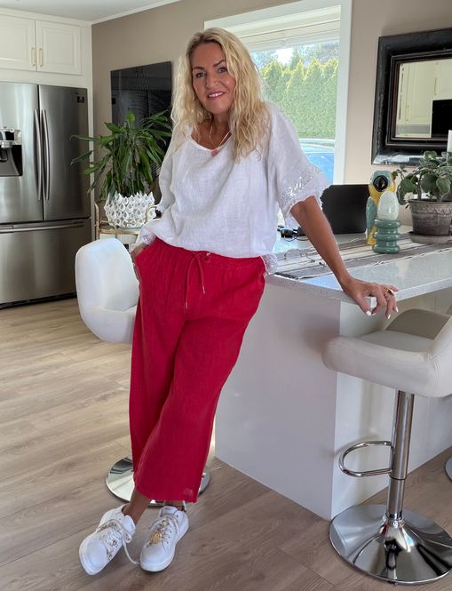 Hovedbilde Red Linen Culotte Pant