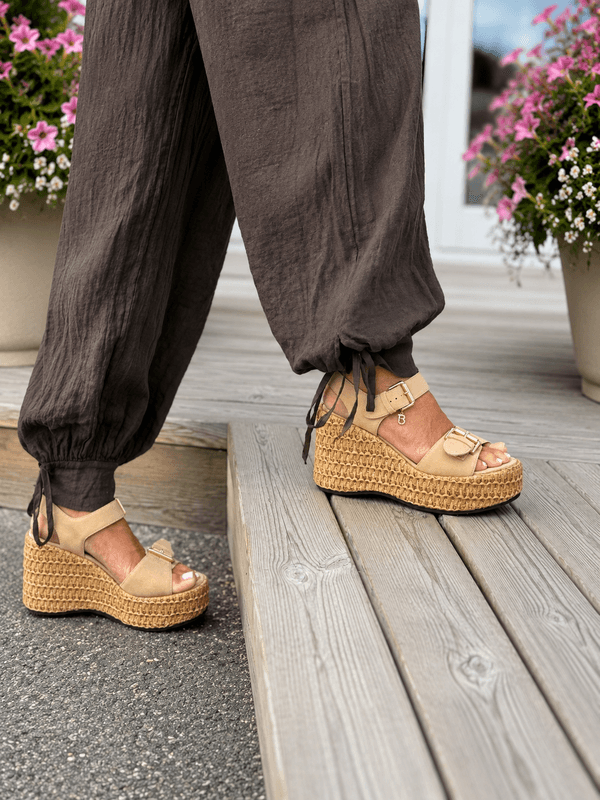 Tulum Wedge Beige Tosca Blu