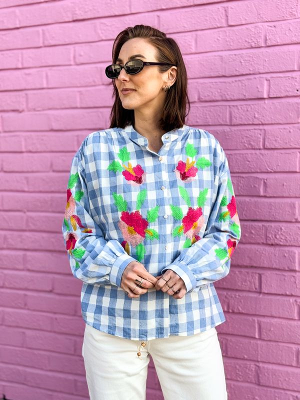 Boheme Checkered Blouse Qnuz