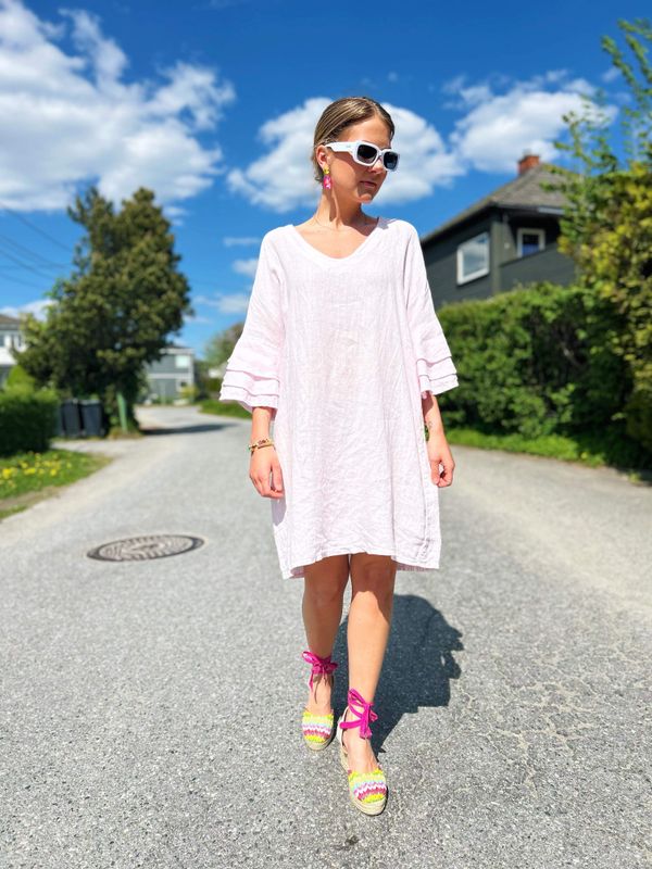 Ruffle Linen Dress
