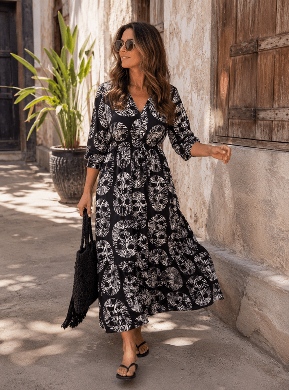 Zebra Skull Maxi Dress