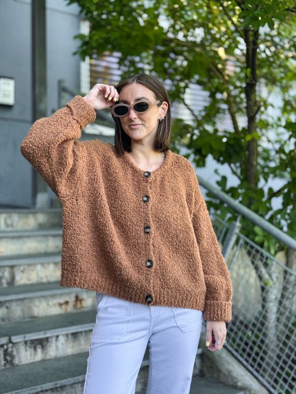 Button Bouclé Cardigan