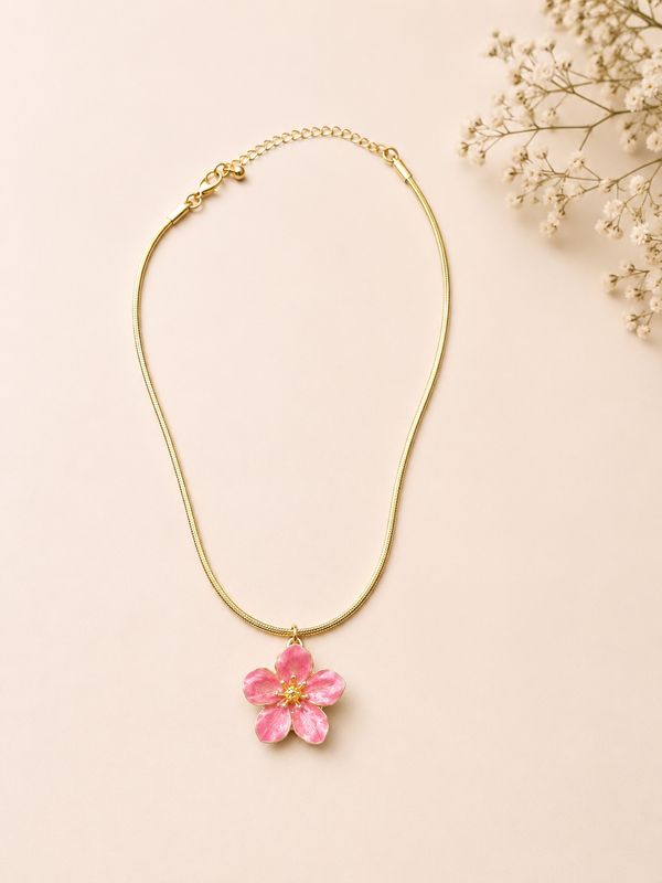 Pink Flower Necklace