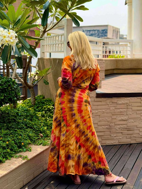 Tie Dye Wrap Dress
