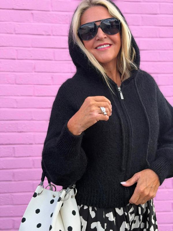 Hooded Zip Cardigan
