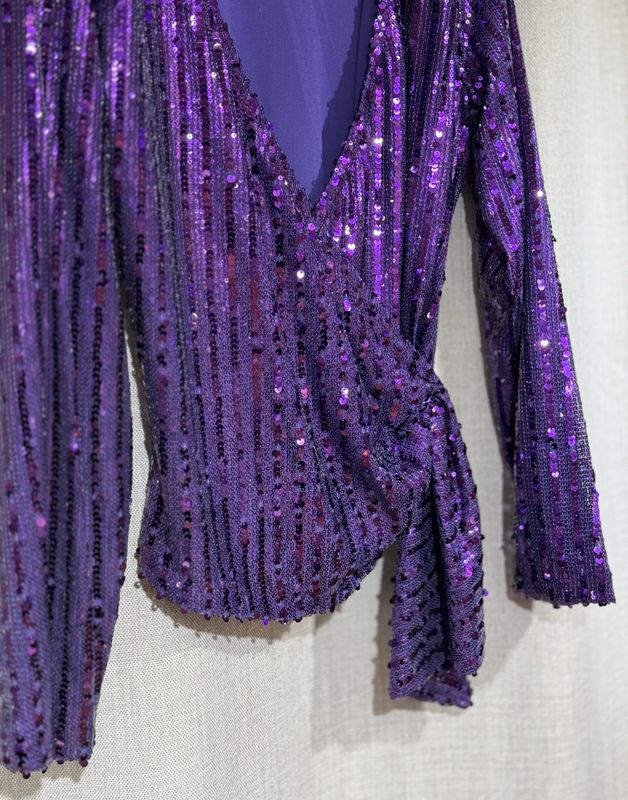 Sequin Wrap Top
