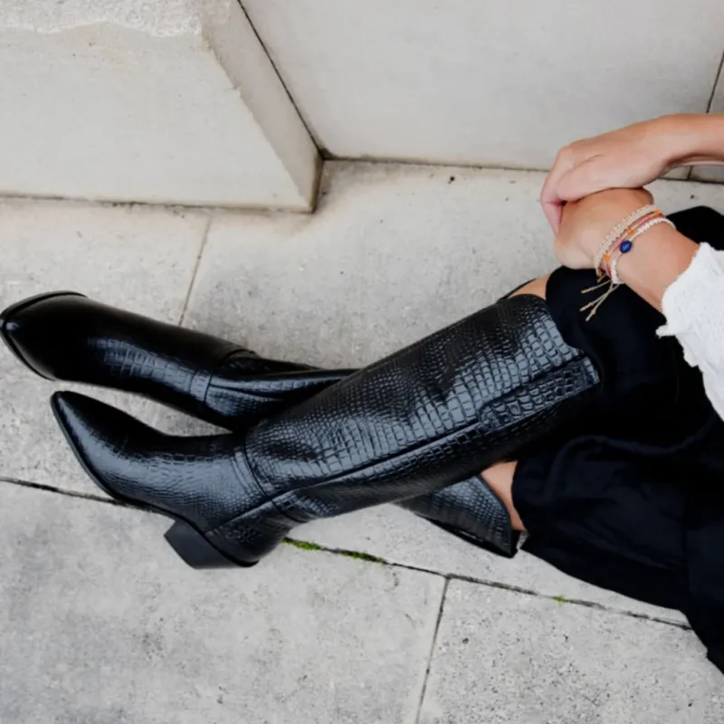 Divided Croco Boots Copenhagen Shoes