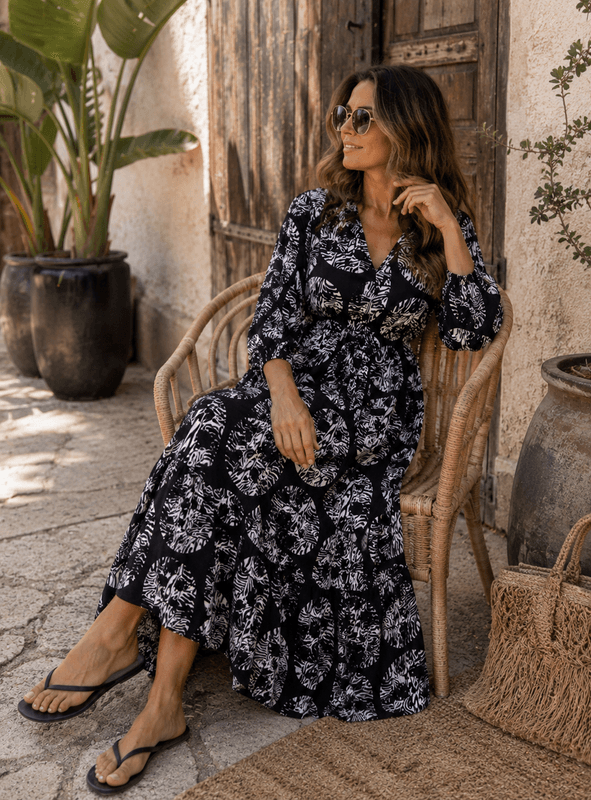 Zebra Skull Maxi Dress