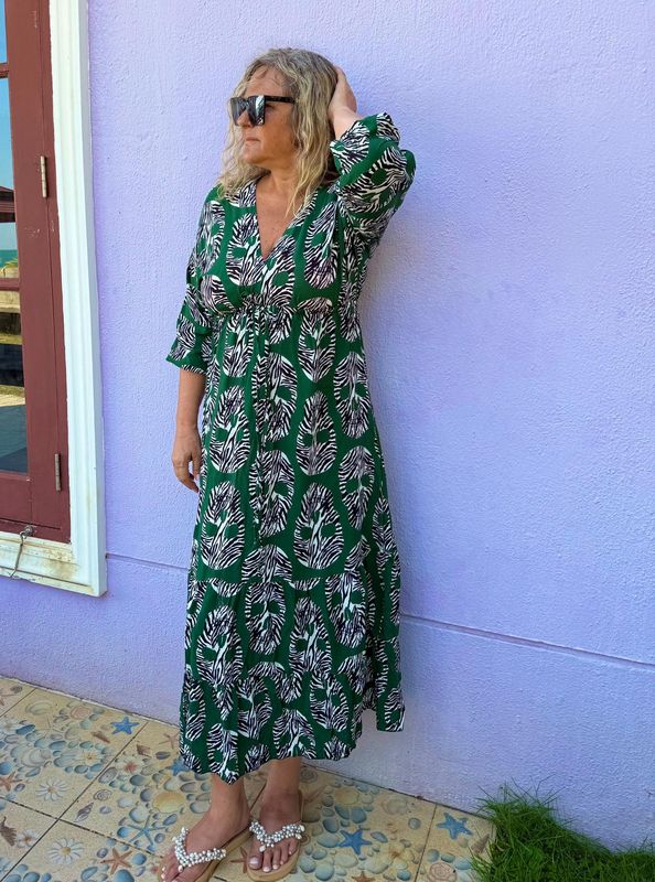 Zebra Skull Maxi Dress