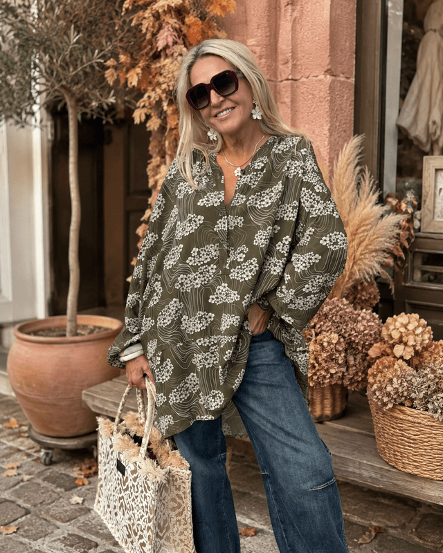 Autumn Flower Oversized Blouse