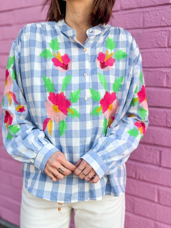Boheme Checkered Blouse Qnuz