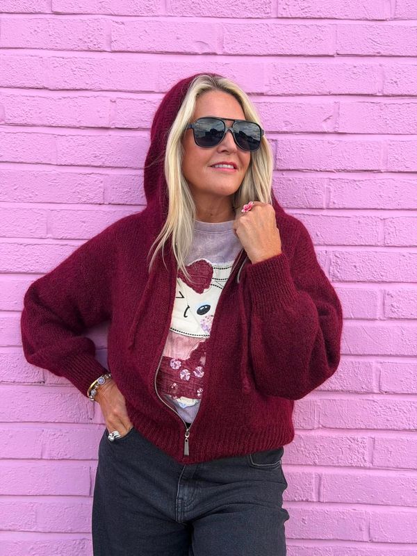 Hooded Zip Cardigan