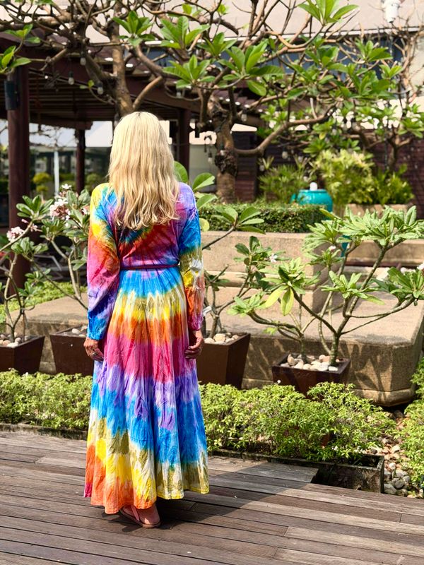 Tie Dye Wrap Dress