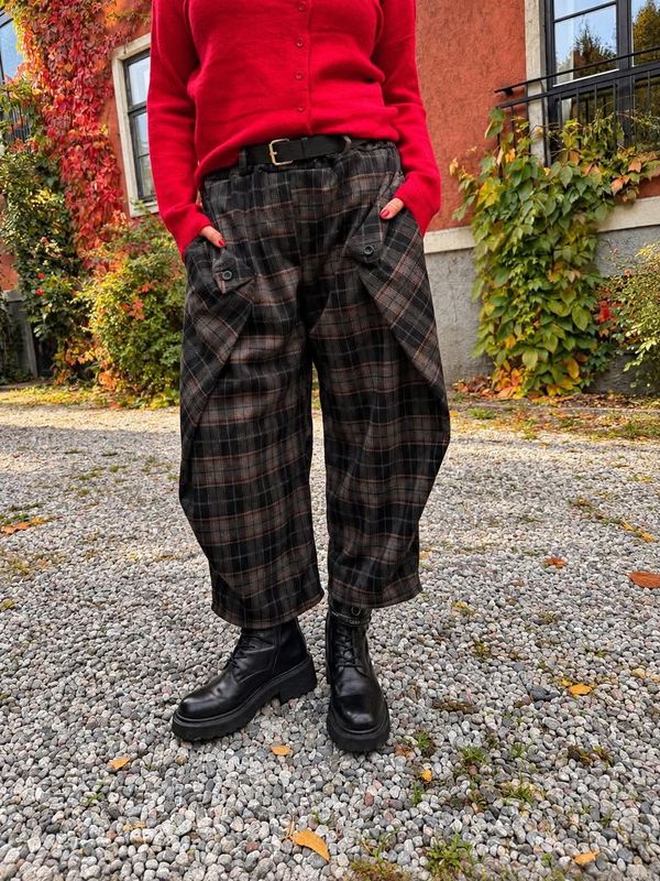 Belted Check Pant