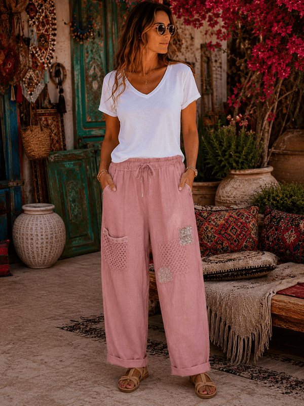 Patch Linen Pant