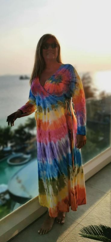 Tie Dye Wrap Dress
