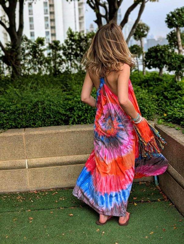 Tie Dye Fringe Dress