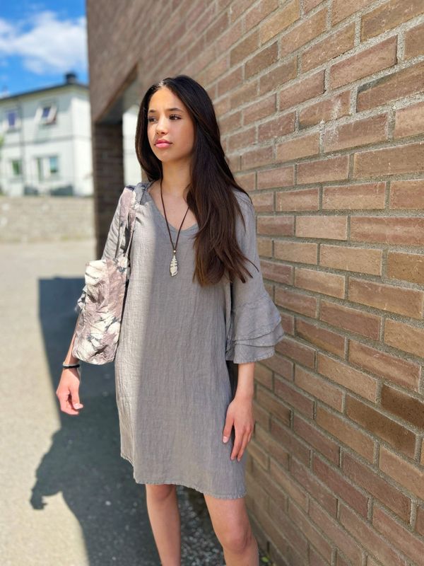 Ruffle Linen Dress