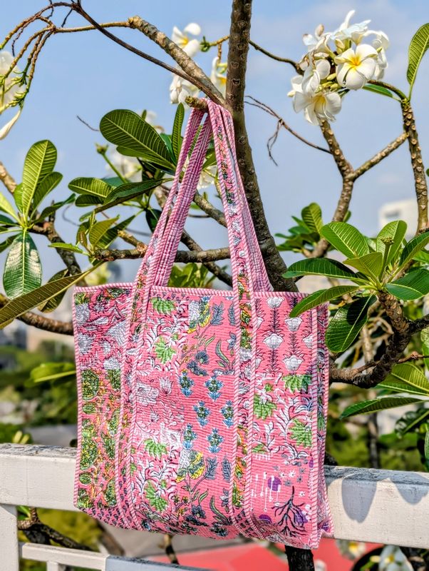Pink Leaf Bag