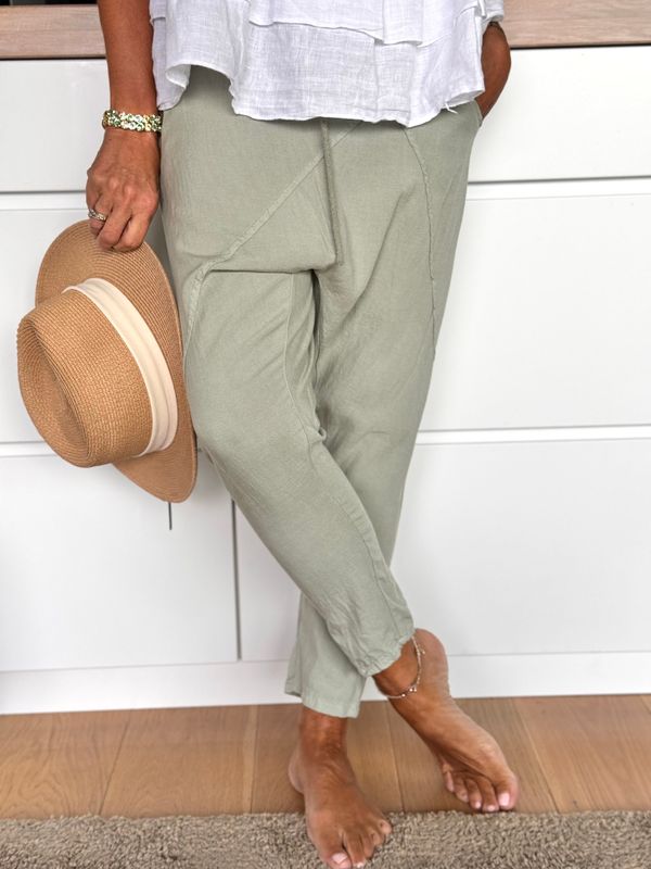 Linen Mix Baggy Pant