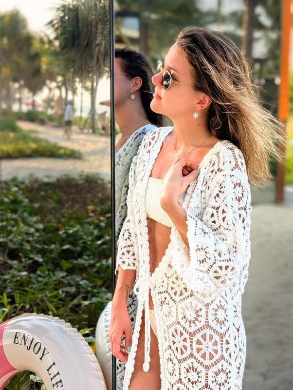 Long Crochet Kimono